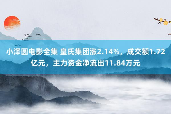 小泽圆电影全集 皇氏集团涨2.14%，成交额1.72亿元，主力资金净流出11.84万元