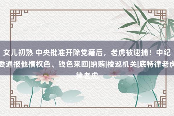 女儿初熟 中央批准开除党籍后，老虎被逮捕！中纪委通报他搞权色、钱色来回|纳贿|梭巡机关|底特律老虎