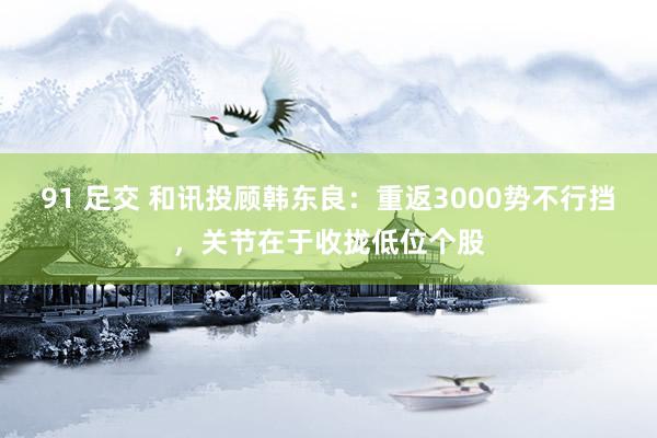 91 足交 和讯投顾韩东良：重返3000势不行挡，关节在于收拢低位个股