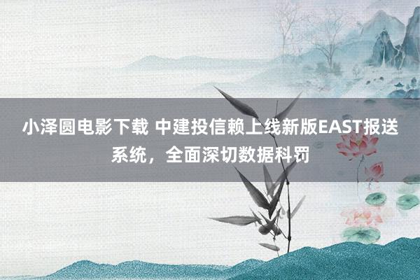 小泽圆电影下载 中建投信赖上线新版EAST报送系统，全面深切数据科罚
